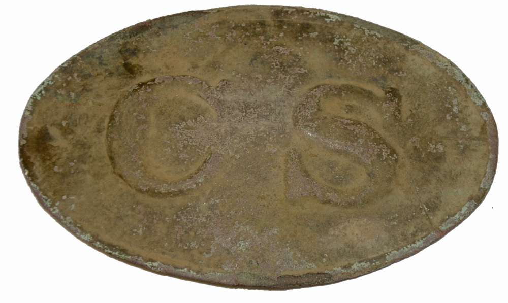 CONFEDERATE “EGG-SHAPED” OVAL CS BELT PLATE