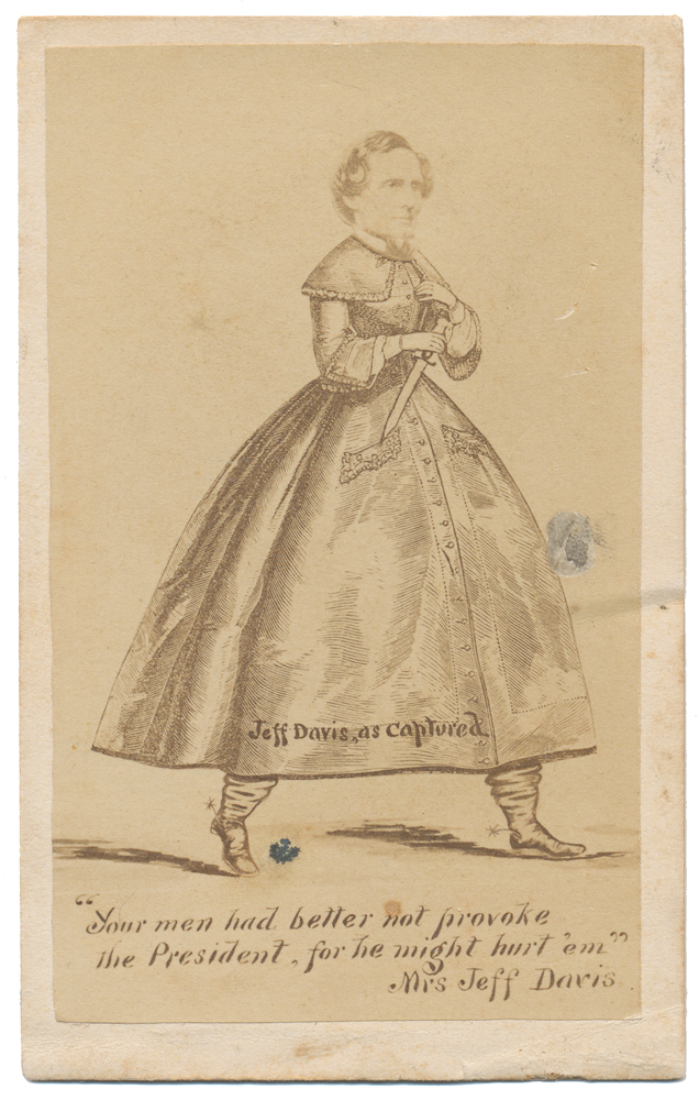 CDV CARICATURE OF JEFF DAVIS IN DRESS