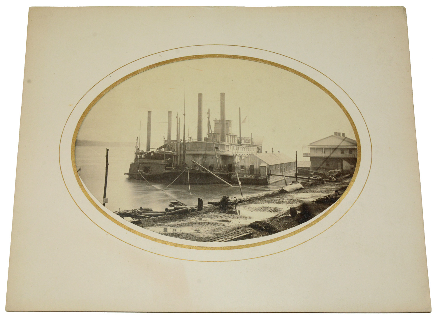 ALBUMEN OF U.S.S. GREAT WESTERN & U.S.S. SIREN DOCKED IN CAIRO, 1864