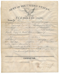 UNION SOLDIER DISCHARGE (8TH U.S. INFANTRY) SIGNED BY GETTYSBURG BRIGADE COMMANDER, COL. GEORGE L. WILLARD, KIA JULY 2, 1863LEE, CONFEDERATE GENERAL & SON OF GENERAL ROBERT E. LEE 