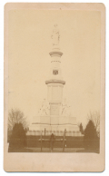 CDV OF SOLDIERS' NATIONAL MONUMENT IN GETTYSBURG NATIONAL CEMETERY, ORIGINALLY PART OF A SOUVENIR RELIC SET