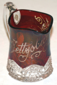 GETTYSBURG SOUVENIR RUBY GLASS CREAMER / MILK PITCHER