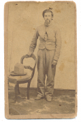 CDV OF PVT. WILLIAM C. PARKE, WASHINGTON ARTILLERY, POW