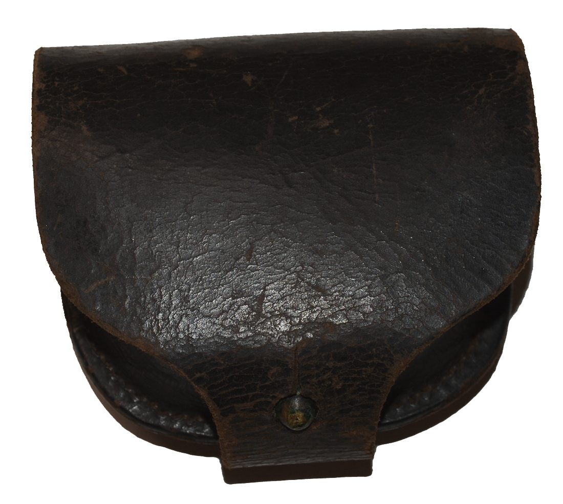 VERY FINE CIVIL WAR PERCUSSION CAP POUCH, WATERTOWN ARSENAL 1863