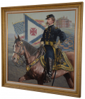 EXCELLENT LARGE, ORIGINAL FRAMED OIL PAINTING OF 20TH MAINE’S JOSHUA LAWRENCE CHAMBERLAIN BY MICHAEL GNATEK