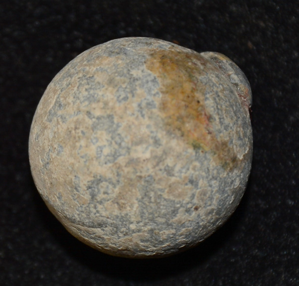 DROPPED CONFEDERATE .69 CALIBER ROUND MUSKET BALL BALL RECOVERED AT CS POSITION IN FIELD BETWEEN REYNOLDS’ WOODS & MCPHERSON BARN, GETTYSBURG