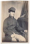 CDV OF IDENTIFIED FEDERAL SOLDIER, 10TH NEW YORK HEAVY ARTILLERY - WILLIAM BAKER