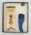 MEDAL OF HONOR RECIPIENT’S WARTIME IDENTIFICATION BADGE, MASONIC PIN & EPHEMERA: OF THOMAS GILBERT, 18th NY BATTERY, MEDAL OF HONOR FOR HEROIC CONDUCT AT BATON ROUGE, 1864