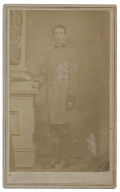CDV OF CONFEDERATE LIEUTENANT C.E. MOORE, USED AS A "WANTED POSTER" 