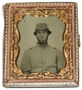 SEATED VIRGINIA SECOND LIEUTENANT IN GRAY COAT AND CAP, EX-TURNER COLLECTION