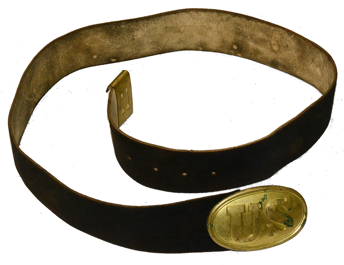 MINT AND UNISSUED CIVIL WAR ENLISTEDMAN’S BELT, BUCKLE, AND KEEPER