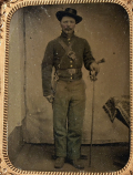 QUARTER-PLATE TINTYPE OF STANDING UNION CAVALRYMAN