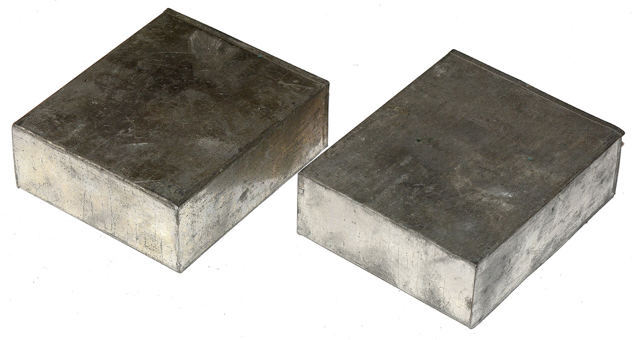 PAIR OF ALTERED CIVIL WAR CARTRIDGE BOX TINS
