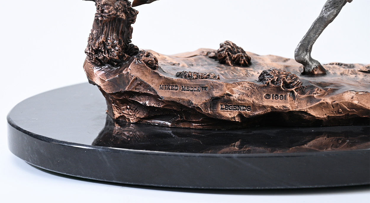 THE FINAL CHARGE CHIEF ROMAN NOSE MIXED MEDIA SCULPTURE, ARTIST PROOF