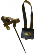 FULL BUFF LEATHER INFANTRY BELT SET: CARTRIDGE BOX WITH SLING AND BOTH PLATES, BELT WITH U.S. PLATE, CAP BOX, SCABBARD AND BAYONET 