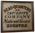 VERY SCARCE EARLY CIVIL WAR NEW YORK RECRUITING AND RENDEZVOUS BANNER FOR A COMPANY OF THE “NATIONAL GUARD ZOUAVES” CA. APRIL 1861