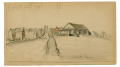 RARE SKETCH OF THE ROGERS HOUSE ON THE EMMITSBURG ROAD GETTYSBURG BY 9TH MASS BATTERY VETERAN & ARTIST RICHARD HOLLAND