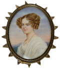 MINIATURE PORTRAIT OF LADY ON IVORY