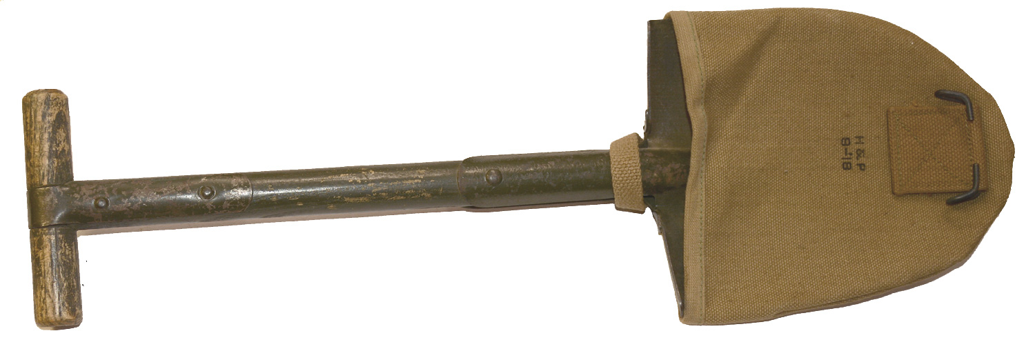 US WORLD WAR ONE/TWO “T” HANDLE SHOVEL WITH 1918 COVER