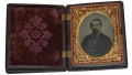 NINTH PLATE TINTYPE OF MAN IN EXCELLENT UNION CASE