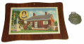 JENNIE WADE HOUSE POSTCARD & WATCH FOB SOUVENIR SET