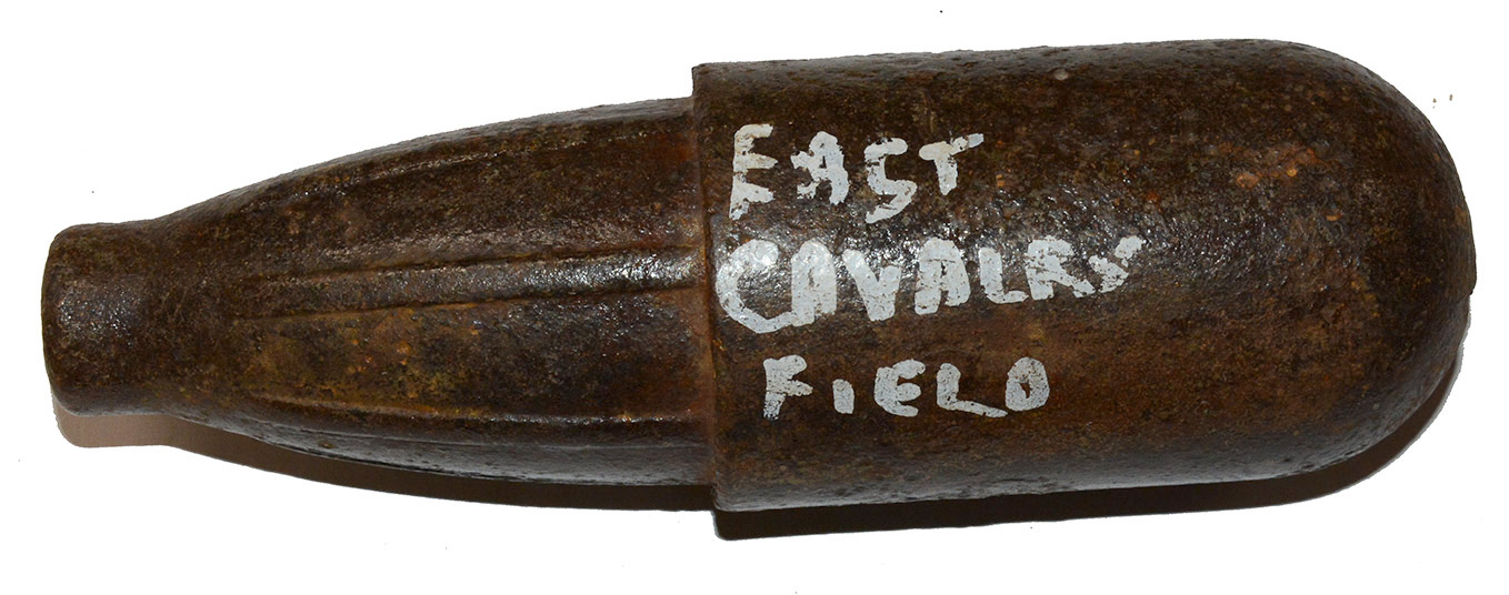 3” SCHENKL CASE SHOT SHELL – EAST CAVALRY FIELD, GETTYSBURG – KEN BREAM COLLECTION