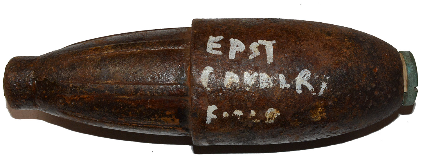3” SCHENKL SHELL – EAST CAVALRY FIELD, GETTYSBURG – KEN BREAM COLLECTION