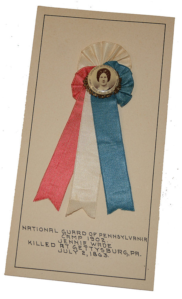 NATIONAL GUARD OF PENNSYLVANIA:  1902 CELLULOID RIBBON- JENNIE WADE 