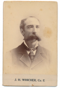 CABINET CARD – JOHN H. WHICHER, 1ST AND 2ND NEW HAMPSHIRE INFANTRY; WOUNDED AT WILLIAMSBURG, VA
