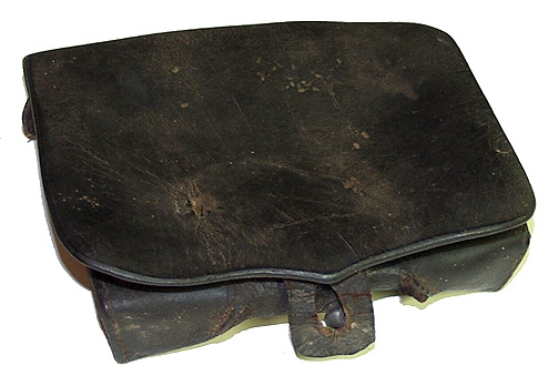 WONDERFUL CONFEDERATE .54 CALIBER LEATHER CARTRIDGE BOX FROM THE BATTLE OF GETTYSBURG - GEISELMAN COLLECTION