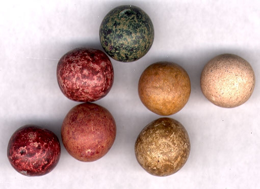 COLORED CLAY MARBLES - FREDERICKSBURG, VA