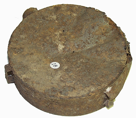 CS TIN DRUM CANTEEN RECOVERED NEAR THE ORIGINAL SITE OF THE ELECTRIC MAP, GETTYSBURG - GEISELMAN COLLECTION 