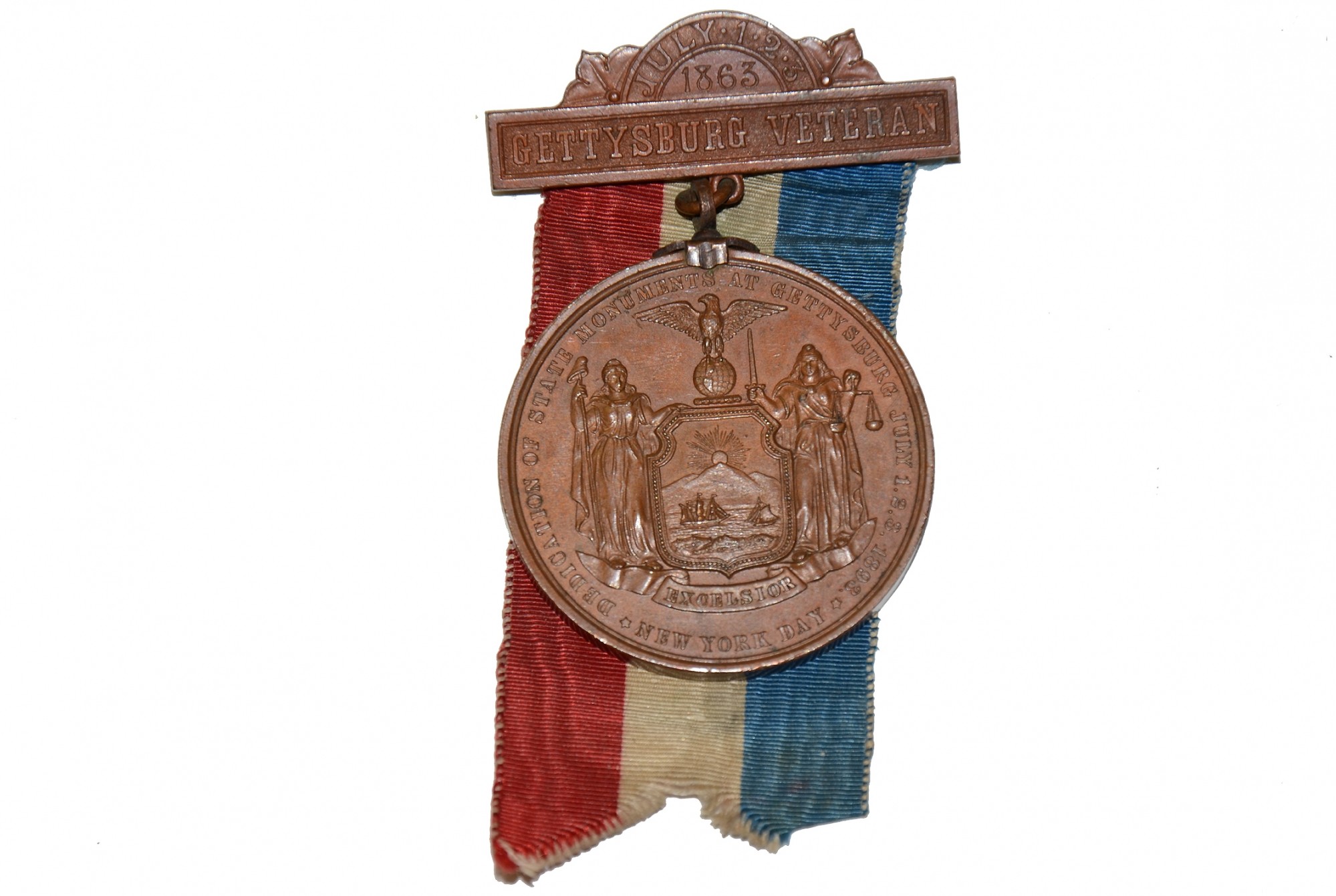 1893 NEW YORK AT GETTYSBURG MEDAL — Horse Soldier