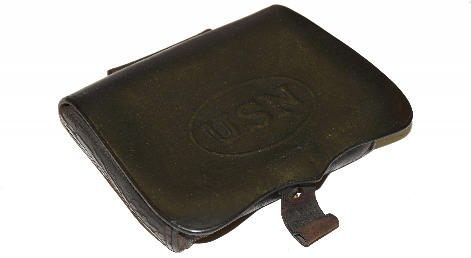 POST-CIVIL WAR US NAVY CARTRIDGE BOX