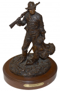 “DISMOUNTED REB” BRONZE SCULPTURE BY RON TUNISON
