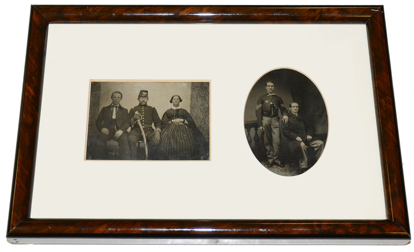 TWO EXCELLENT FRAMED TINTYPES