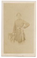 INK SIGNED THREE QUARTER STANDING CDV OF 12TH ILLINOIS OFFICER WASHINGTON VANHORN