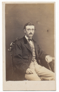THREE-QUARTER SEATED VIEW OF 10TH INDIANA SOLDIER DAVID B. EARHEART