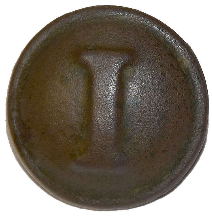 EXCAVATED CS INFANTRY “I” COAT BUTTON