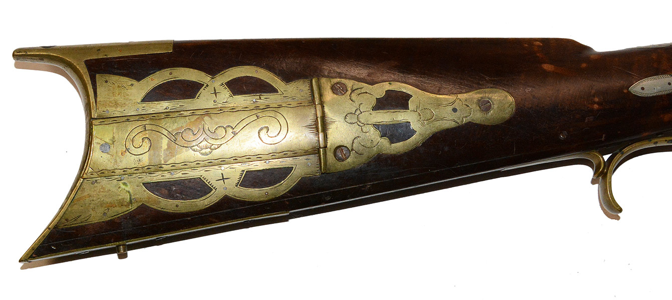 PERCUSSION FULL STOCK PENNSYLVANIA/KENTUCKY RIFLE WITH PIERCED