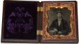 WONDERFULLY CLEAR RUBY AMBROTYPE OF A YOUNG SOUTHERN RECRUIT
