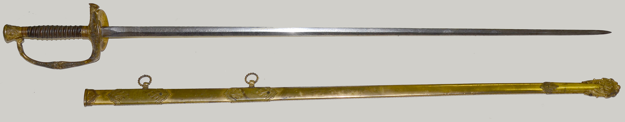 MODEL 1860 STAFF OFFICER’S SWORD PRESENTED TO CAPT. WILLIAM R. IRWIN, 8TH INDIANA INFANTRY AND US COMMISSARY DEPARTMENT