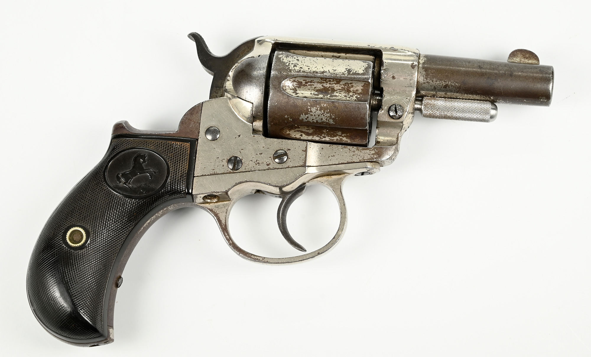 NICKEL PLATED MODEL 1877 COLT DOUBLE ACTION .38 LIGHTNING 