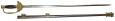 1860 STAFF SWORD BY VIRGIL PRICE, NEW YORK, WITH FIGURAL SLING RINGS AND PATENT MOUNTING STUD