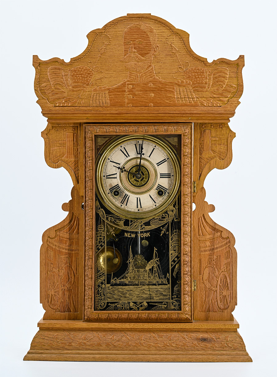 SPANISH AMERICAN WAR ADMIRAL SAMPSON MANTLE OR SHELF CLOCK