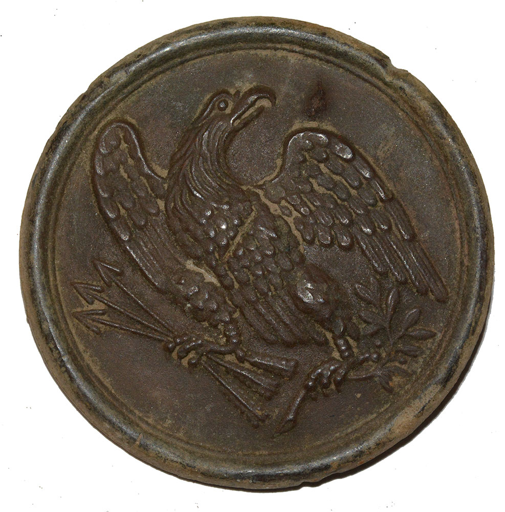 RELIC U.S. M1826 EAGLE BREAST PLATE FROM 1ST DAYS FIELD, GETTYSBURG, KEN BREAM COLLECTION