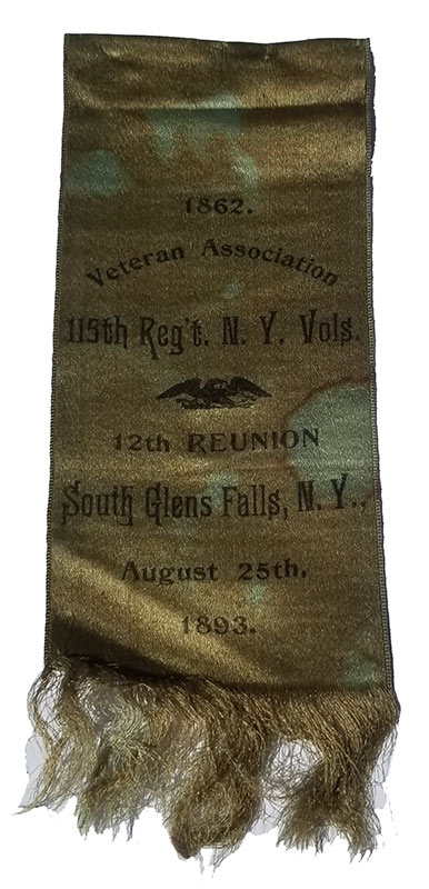 REUNION RIBBON - 115th REG'T NEW YORK VOLS., 1893
