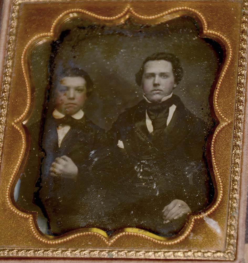SIXTH PLATE DAGUERREOTYPE OF TWO YOUNG BROTHERS