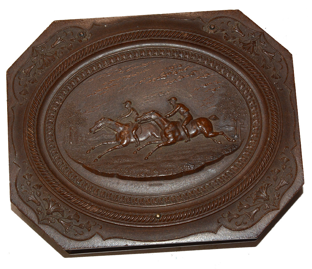 EMPTY “UNION” PHOTOGRAPH CASE WITH “THE HORSE RACE” SCENE