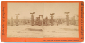 STEREO CARD OF GETTYSBURG NATIONAL CEMETERY GATE BY TIPTON